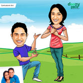 Proposing Couple Caricature Art