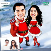 Santa Couple Caricature Art