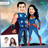 Thor Couple Caricature Art