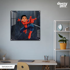 Avengers Spiderman as a Kid Caricature Art