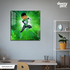 Avengers Green lantern as a Kid Caricature Art