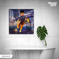 Avengers Fireman as a Kid Caricature Art