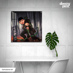 Avengers Arrow Man as a Kid Caricature Art