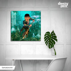 Avengers Aquaman as a Kid Caricature Art