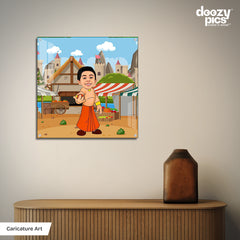 Chota Bheem as a Kid Caricature Art