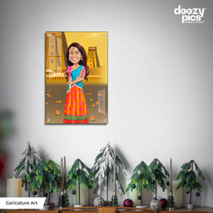 Traditional Girl Caricature