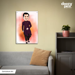 North Indian Men Traditional Caricature