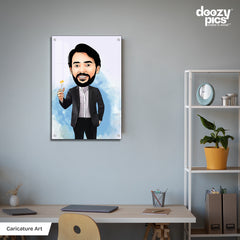 Gentleman Tossing a Coin Caricature