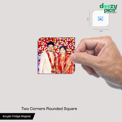 Acrylic Two Side Curved Square Shape Fridge Magnet