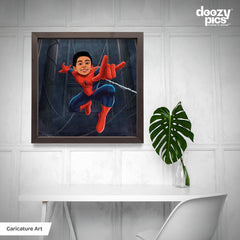 Avengers Spiderman as a Kid Caricature Art
