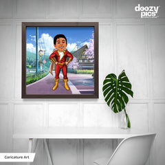 Avengers Shazam as a Kid Caricature Art