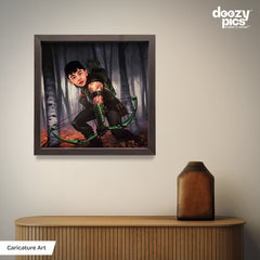 Avengers Arrow Man as a Kid Caricature Art