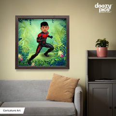 Avengers Antman as a Kid Caricature Art