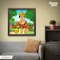 Hanuman as a Kid Caricature Art