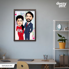 Newly Married Couple Caricature