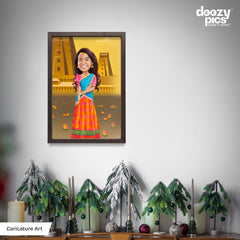 Traditional Girl Caricature