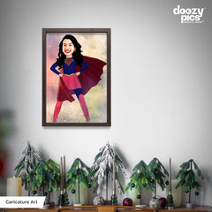 Superwoman Caricature Art