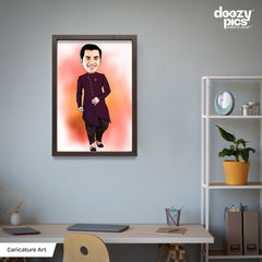 North Indian Men Traditional Caricature