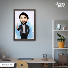 Gentleman Tossing a Coin Caricature