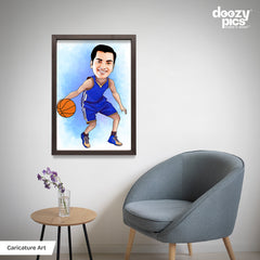 Basketball Player Caricature Art