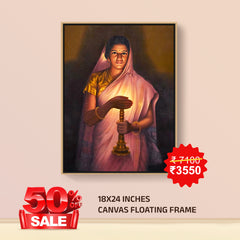 Glow of Hope SL Haldankar - Canvas Float Frame-18"X24"