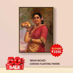 The Maharashtrian Lady - Canvas Float Frame-18"X24"