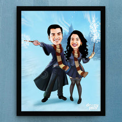 Harry Potter Couple Caricature Art