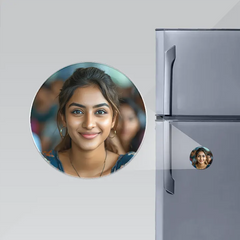 Personalized Acrylic Round Fridge Magnet – Photo to Print