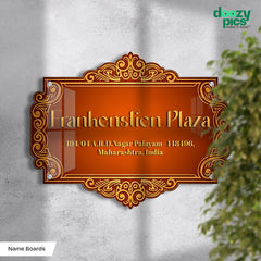 Floral Designer Acrylic Name Plate for Home