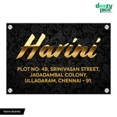 Gold Acrylic House Name Board – Custom Name & Address Plate