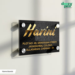 Gold Acrylic House Name Board – Custom Name & Address Plate