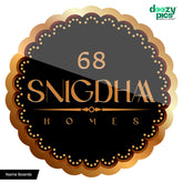 Floral Edge Circle Acrylic House Name Board