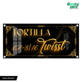Black Luxury Gold Text House Name Board