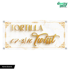 Royal Gold Marble Acrylic Residence Name Board