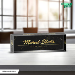 Premium Acrylic Desk Name Plate – 25MM Thick | Advocate 01