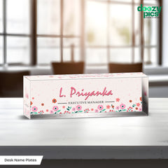 Premium Acrylic Desk Name Plate – 25MM Thick | Executive Manager