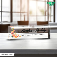 Premium Acrylic Desk Name Plate – 25MM Thick | Chartered Accountant