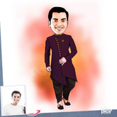 North Indian Men Traditional Caricature