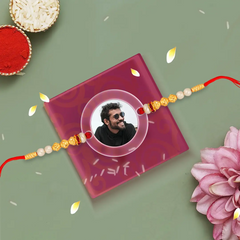 Acrylic Photo Rakhi with Photo – Circle Shape - Personalized Gift for Brother