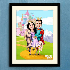 Prince And Princess Couple Caricature Art