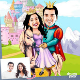 Prince And Princess Couple Caricature Art