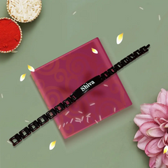 Trendy Personalized Rakhi – Matte Black Bracelet