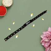 Trendy Personalized Rakhi – Matte Black Bracelet