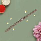 Personalized Rose Gold Rakhi Bracelet with Brother’s Name
