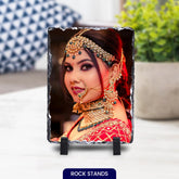 Rectangular Rock Personalized Photo Frame - Elegance in Stone