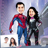 Spiderman Couple Caricature Art