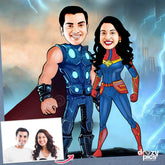Thor Couple Caricature Art