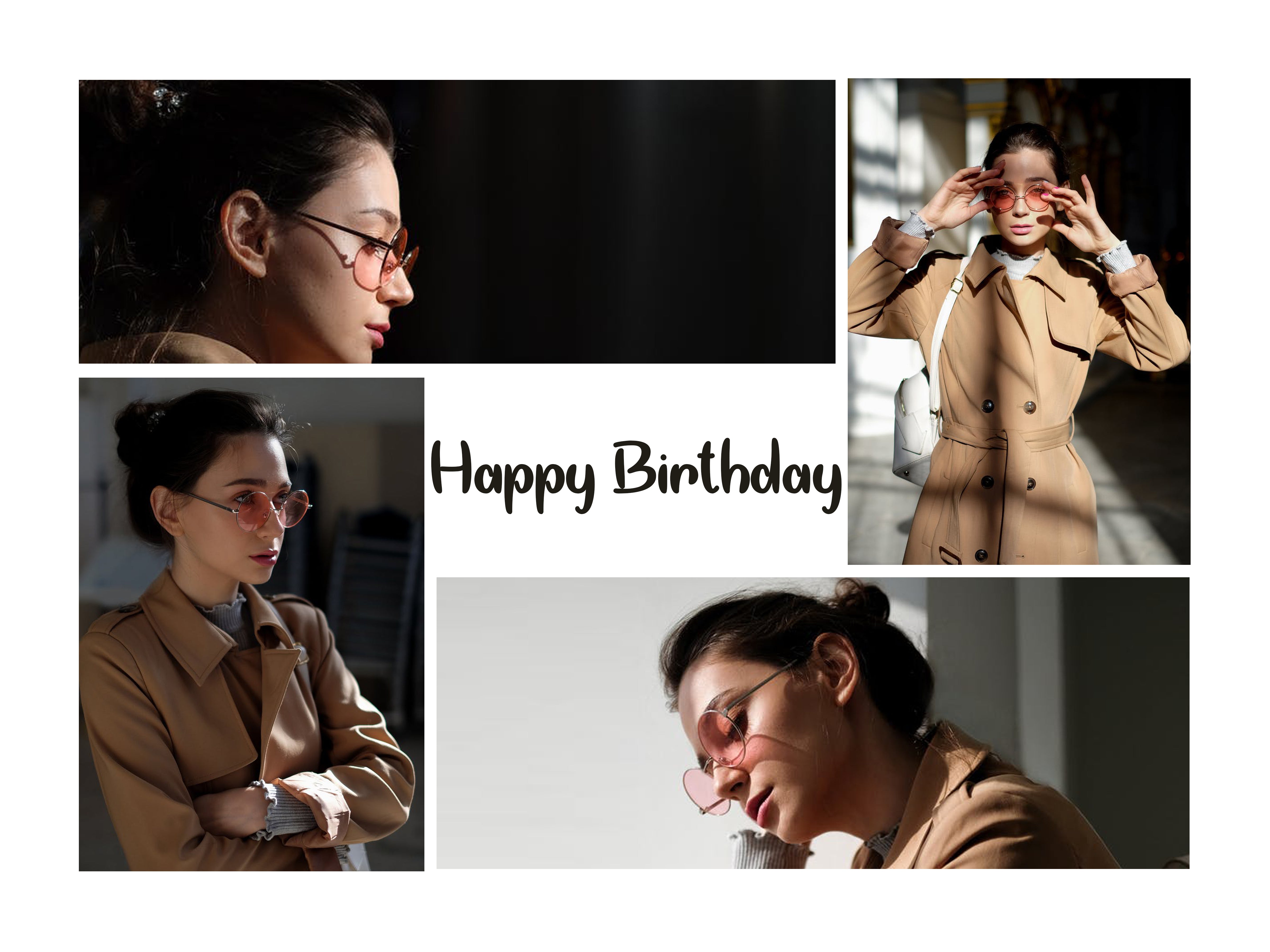 Happy Birthday Text Collage Frame