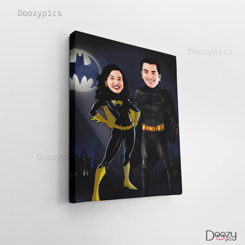 Dark Knight Batman Couple Caricature