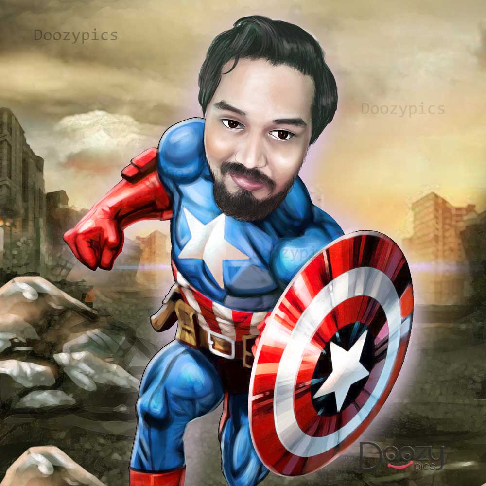 Captain America Caricature Art